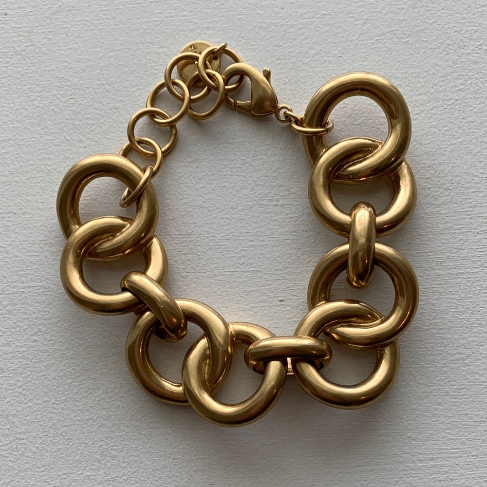 Stella & Dot Gold Statement Link Bracelet